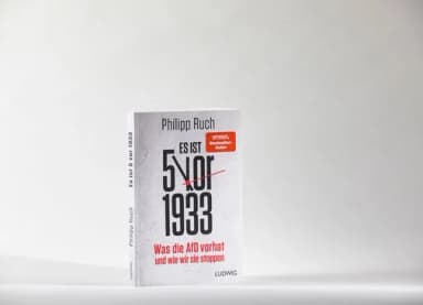 Buchcover „Es ist 5 vor 1933“ von Philipp Ruch, Untertitel „Was die AfD vorhat und wie wir sie stoppen“, Ludwig Verlag