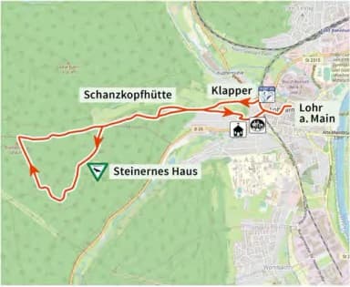 Karte der Route Steinernes Haus