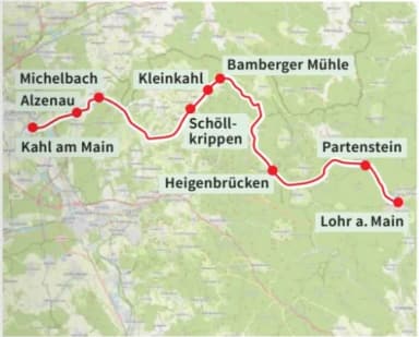 Kahltal-Spessart-Radweg von Lohr nach Kahl am Main