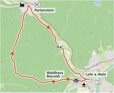 Karte der Route Auf den Spuren von Schneewittchen