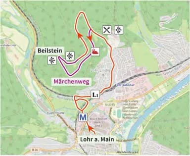 Karte der Route Aufstieg zum Beilstein