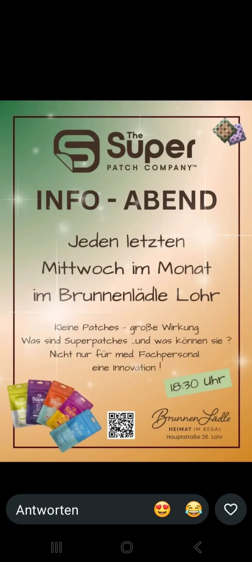 Bunter Flyer mit allen wichtigen Daten zum Superpatch Infoabend