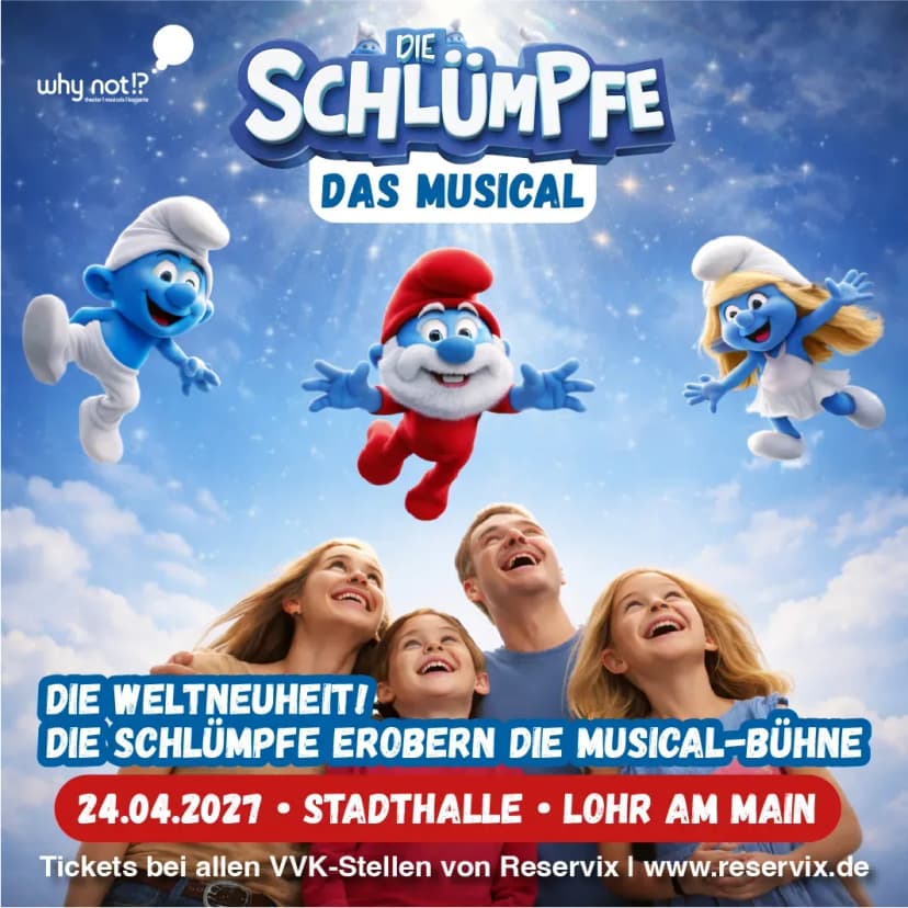 Bild zur Veranstaltung „Die Schlümpfe - Das Musical" — Beschreibung fehlt, bitte ergänzen