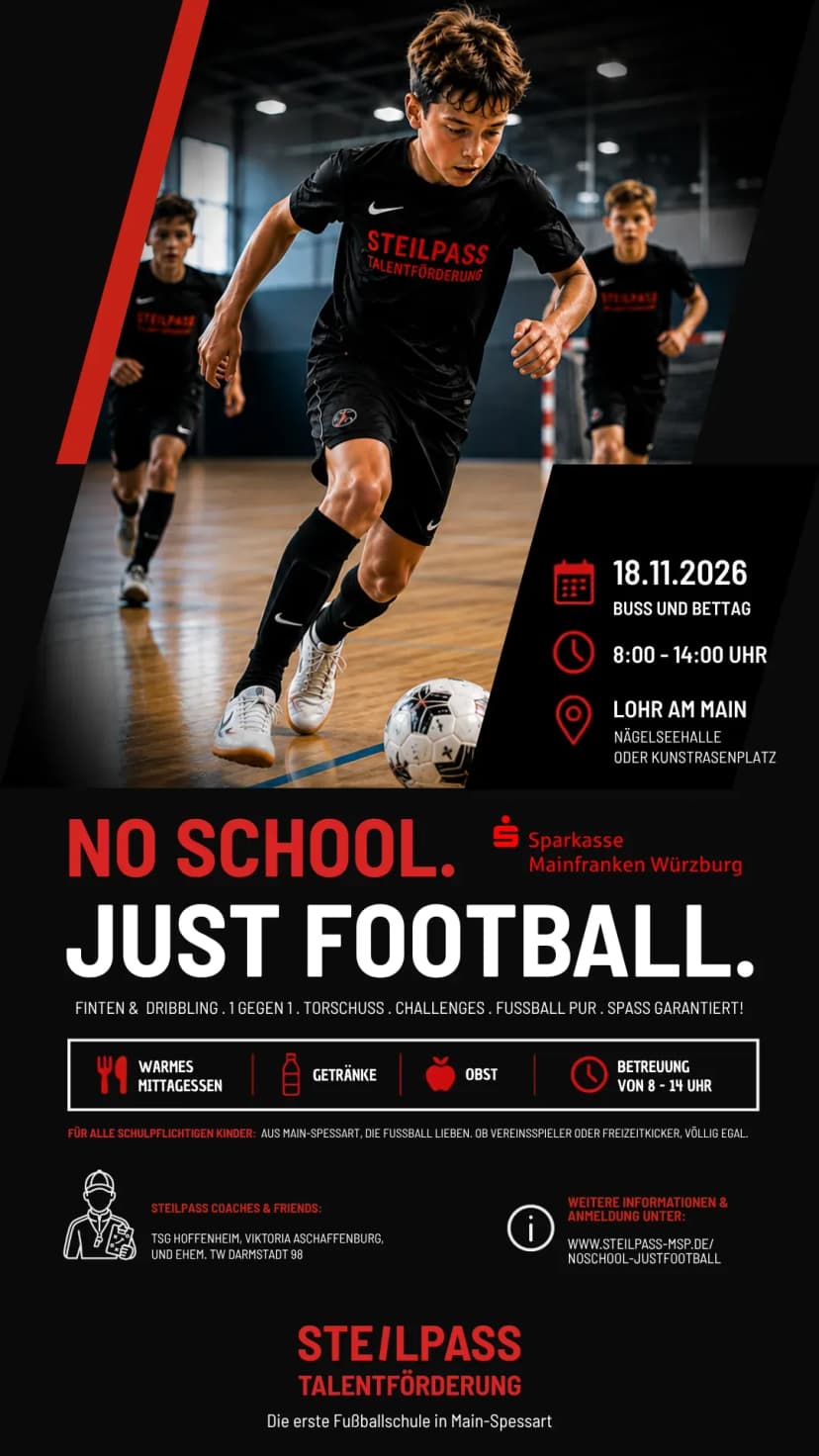 Bild zur Veranstaltung „NO SCHOOL. JUST FOOTBALL. am Buß- und Bettag" — Beschreibung fehlt, bitte ergänzen