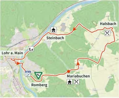 Karte der Route Mariabuchen – Halsbach