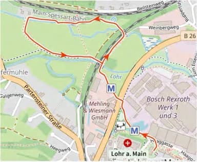 Karte der Route Spaziergang durch die Wöhrde