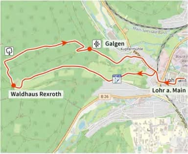 Karte der Route Über die Klapper zum Galgen