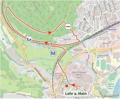 Karte der Route Wöhrde mit Erweiterung Wiese – Wein – Wald