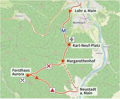 Karte der Route Zum Forsthaus Aurora