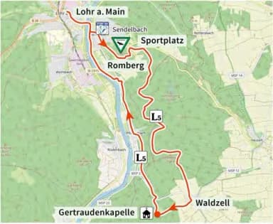 Karte der Route Zur Gertraudenkapelle